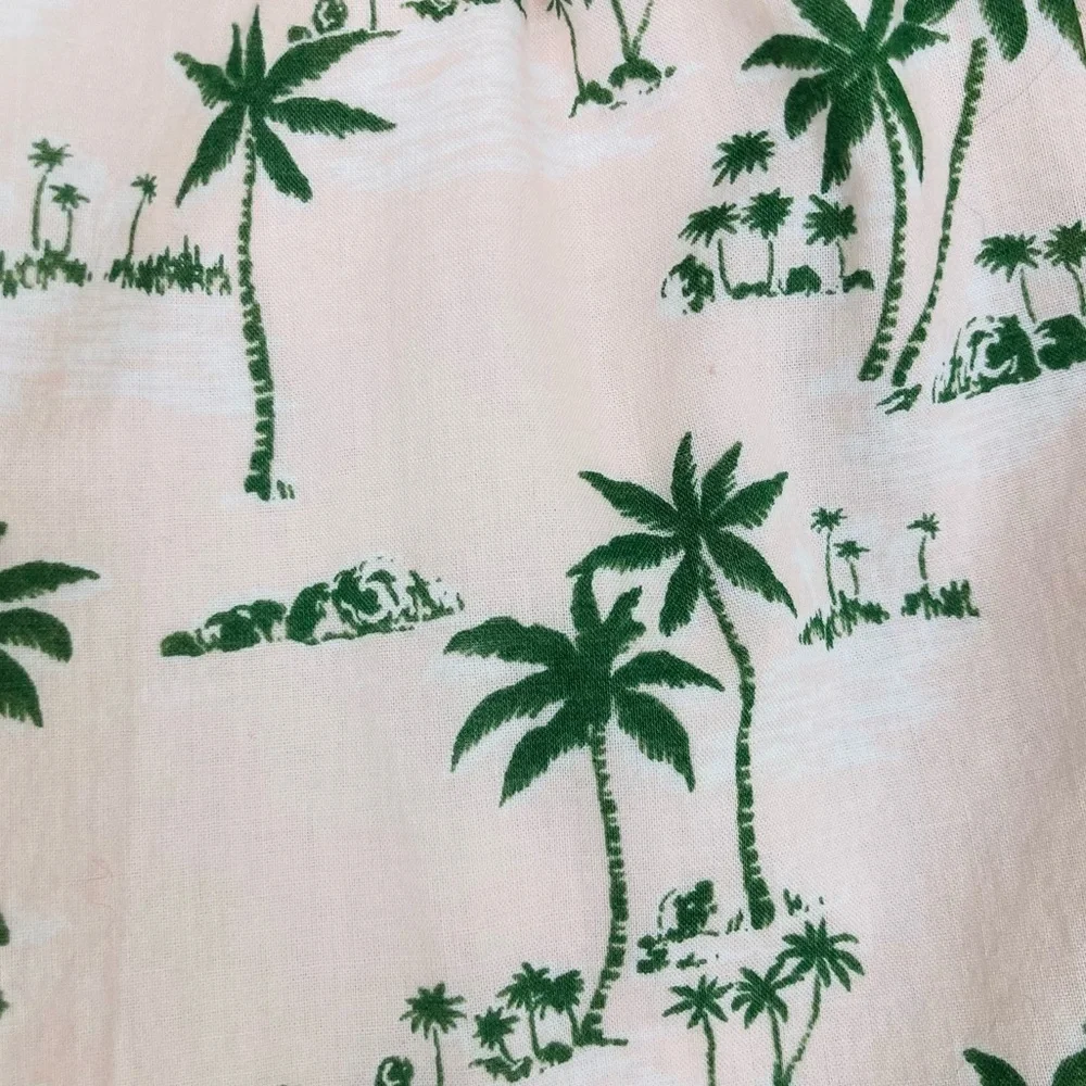 Janie and Jack pale pink green palm tree print cotton tank top. Size 6.